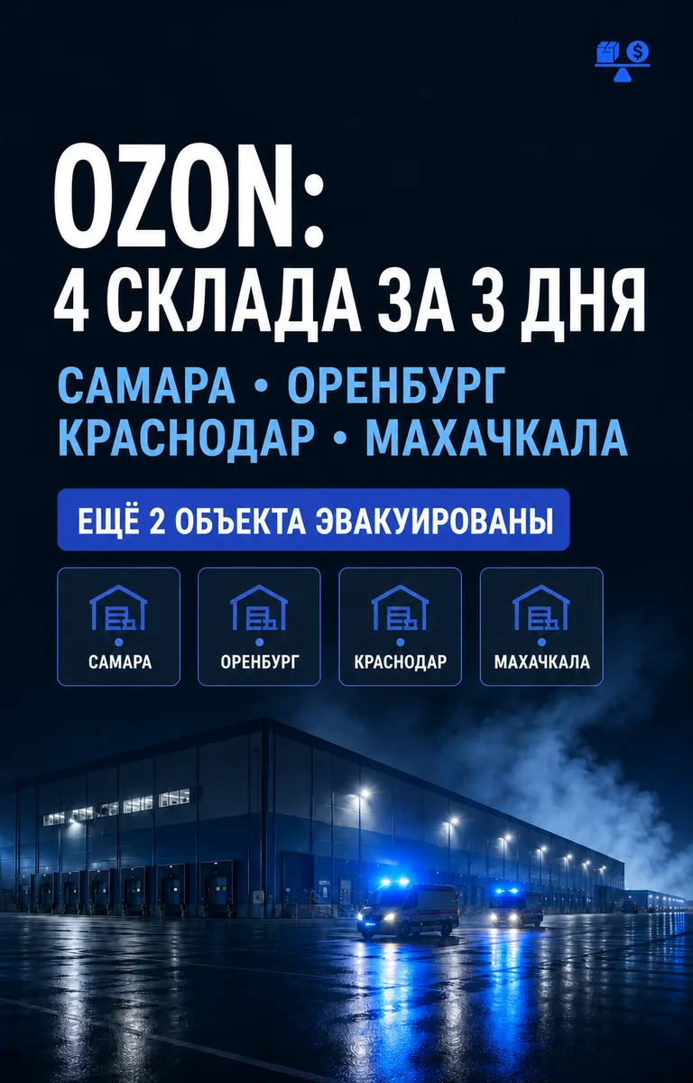 Атаки на склады Ozon 22–24 августа: что известно и что делать продавцам