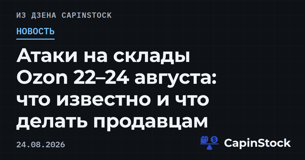 Атаки на склады Ozon 22–24 августа: что известно и что делать продавцам