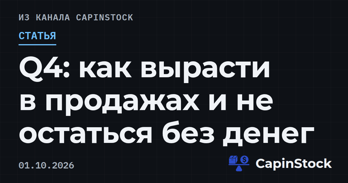 Q4: как вырасти в продажах и не остаться без денег